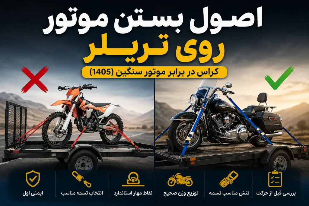 بستن موتور روی تریلر